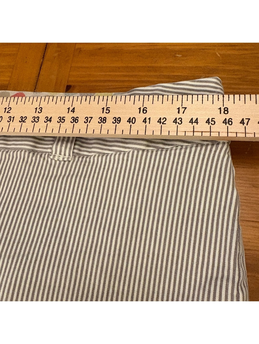 Boden Cropped Pants Women's UK 16 / US 12 Gray White Stripe Straight Leg Office - Picture 3 of 10